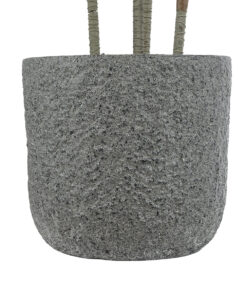 GloboStar® Artificial Garden ERICE 20758 Επιδαπέδιο Πολυεστερικό Τσιμεντένιο Κασπώ Γλάστρα - Flower Pot Γκρι Φ31 x Υ28cm 15 20758 5