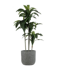 GloboStar® Artificial Garden ERICE 20758 Επιδαπέδιο Πολυεστερικό Τσιμεντένιο Κασπώ Γλάστρα - Flower Pot Γκρι Φ31 x Υ28cm 16 20758 6