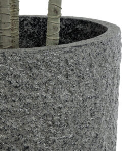 GloboStar® Artificial Garden ERICE 20758 Επιδαπέδιο Πολυεστερικό Τσιμεντένιο Κασπώ Γλάστρα - Flower Pot Γκρι Φ31 x Υ28cm 17 20758 7