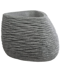 GloboStar® GloboStar® Artificial Garden RONDA 20759 Επιδαπέδιο Πολυεστερικό Τσιμεντένιο Κασπώ Γλάστρα - Flower Pot Γκρι Μ63 x Π41 x Υ47cm
