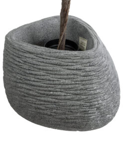 GloboStar® Artificial Garden RONDA 20759 Επιδαπέδιο Πολυεστερικό Τσιμεντένιο Κασπώ Γλάστρα - Flower Pot Γκρι Μ63 x Π41 x Υ47cm 14 20759 4