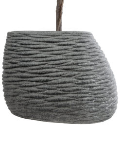 GloboStar® Artificial Garden RONDA 20759 Επιδαπέδιο Πολυεστερικό Τσιμεντένιο Κασπώ Γλάστρα - Flower Pot Γκρι Μ63 x Π41 x Υ47cm 15 20759 5