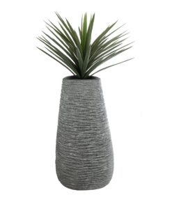 GloboStar® Artificial Garden RONDA 20760 Επιδαπέδιο Πολυεστερικό Τσιμεντένιο Κασπώ Γλάστρα - Flower Pot Γκρι Μ54 x Π48 x Υ104cm 16 20760 6