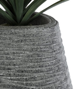 GloboStar® Artificial Garden RONDA 20760 Επιδαπέδιο Πολυεστερικό Τσιμεντένιο Κασπώ Γλάστρα - Flower Pot Γκρι Μ54 x Π48 x Υ104cm 17 20760 7