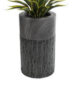 Alternative view of GloboStar® Artificial Garden PISA 20761 Επιδαπέδιο Πολυεστερικό Τσιμεντένιο Κασπώ Γλάστρα - Flower Pot Γκρι Ανθρακί Φ36 x Υ60cm