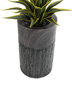 GloboStar® Artificial Garden PISA 20761 Επιδαπέδιο Πολυεστερικό Τσιμεντένιο Κασπώ Γλάστρα - Flower Pot Γκρι Ανθρακί Φ36 x Υ60cm 14 20761 4