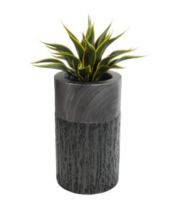 GloboStar® Artificial Garden PISA 20761 Επιδαπέδιο Πολυεστερικό Τσιμεντένιο Κασπώ Γλάστρα - Flower Pot Γκρι Ανθρακί Φ36 x Υ60cm 16 20761 6