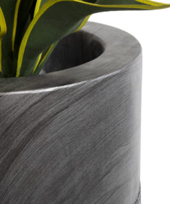 GloboStar® Artificial Garden PISA 20761 Επιδαπέδιο Πολυεστερικό Τσιμεντένιο Κασπώ Γλάστρα - Flower Pot Γκρι Ανθρακί Φ36 x Υ60cm 17 20761 7