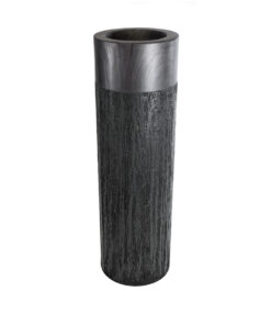 GloboStar® GloboStar® Artificial Garden PISA 20762 Επιδαπέδιο Πολυεστερικό Τσιμεντένιο Κασπώ Γλάστρα - Flower Pot Γκρι Ανθρακί Φ36 x Υ120cm