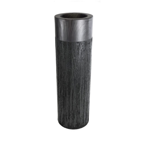 GloboStar® GloboStar® Artificial Garden PISA 20762 Επιδαπέδιο Πολυεστερικό Τσιμεντένιο Κασπώ Γλάστρα - Flower Pot Γκρι Ανθρακί Φ36 x Υ120cm