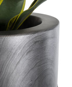 GloboStar® Artificial Garden PISA 20762 Επιδαπέδιο Πολυεστερικό Τσιμεντένιο Κασπώ Γλάστρα - Flower Pot Γκρι Ανθρακί Φ36 x Υ120cm 17 20762 7