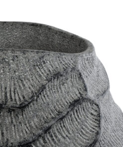 GloboStar® Artificial Garden GALICIA 20763 Επιδαπέδιο Πολυεστερικό Τσιμεντένιο Κασπώ Γλάστρα - Flower Pot Γκρι Φ52 x Υ80cm 17 20763 7