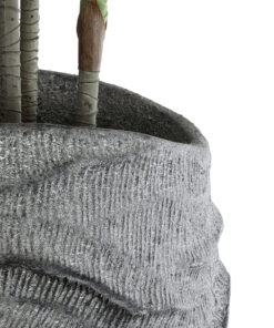 GloboStar® Artificial Garden GALICIA 20764 Επιδαπέδιο Πολυεστερικό Τσιμεντένιο Κασπώ Γλάστρα - Flower Pot Γκρι Φ50 x Υ110cm 17 20764 7