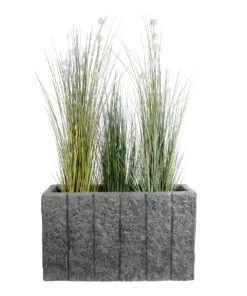 GloboStar® Artificial Garden PELLEGRINO 20765 Επιδαπέδιο Πολυεστερικό Τσιμεντένιο Κασπώ Γλάστρα - Flower Pot Γκρι Μ100 x Π31 x Υ60cm 15 20765 6