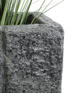 GloboStar® Artificial Garden PELLEGRINO 20765 Επιδαπέδιο Πολυεστερικό Τσιμεντένιο Κασπώ Γλάστρα - Flower Pot Γκρι Μ100 x Π31 x Υ60cm 16 20765 7