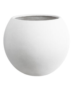 GloboStar® GloboStar® Artificial Garden MURANO 20766 Επιδαπέδιο Πολυεστερικό Τσιμεντένιο Κασπώ Γλάστρα - Flower Pot Λευκό Φ90 x Υ70cm