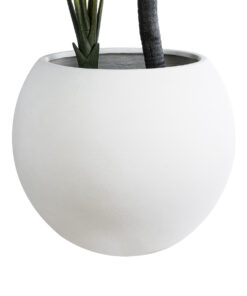 Alternative view of GloboStar® Artificial Garden MURANO 20766 Επιδαπέδιο Πολυεστερικό Τσιμεντένιο Κασπώ Γλάστρα - Flower Pot Λευκό Φ90 x Υ70cm