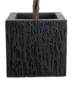 Alternative view of GloboStar® Artificial Garden CATALONIA 20767 Επιδαπέδιο Πολυεστερικό Τσιμεντένιο Κασπώ Γλάστρα - Flower Pot Μαύρο Μ30 x Π30 x Υ30cm