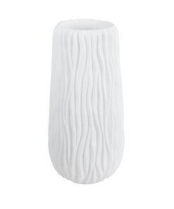 GloboStar® GloboStar® Artificial Garden ORIENTE 20768 Επιδαπέδιο Πολυεστερικό Τσιμεντένιο Κασπώ Γλάστρα - Flower Pot Λευκό Φ35 x Υ65cm