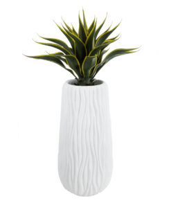 GloboStar® Artificial Garden ORIENTE 20768 Επιδαπέδιο Πολυεστερικό Τσιμεντένιο Κασπώ Γλάστρα - Flower Pot Λευκό Φ35 x Υ65cm 16 20768 6