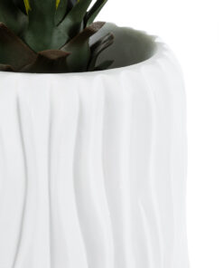 GloboStar® Artificial Garden ORIENTE 20768 Επιδαπέδιο Πολυεστερικό Τσιμεντένιο Κασπώ Γλάστρα - Flower Pot Λευκό Φ35 x Υ65cm 17 20768 7