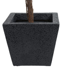 Alternative view of GloboStar® Artificial Garden KARRASPIO 20770 Επιδαπέδιο Πολυεστερικό Τσιμεντένιο Κασπώ Γλάστρα - Flower Pot Μαύρο Μ34 x Π34 x Υ30cm