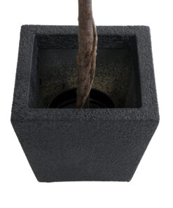 GloboStar® Artificial Garden KARRASPIO 20770 Επιδαπέδιο Πολυεστερικό Τσιμεντένιο Κασπώ Γλάστρα - Flower Pot Μαύρο Μ34 x Π34 x Υ30cm 13 20770 4