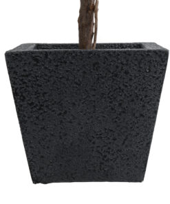 GloboStar® Artificial Garden KARRASPIO 20770 Επιδαπέδιο Πολυεστερικό Τσιμεντένιο Κασπώ Γλάστρα - Flower Pot Μαύρο Μ34 x Π34 x Υ30cm 14 20770 5