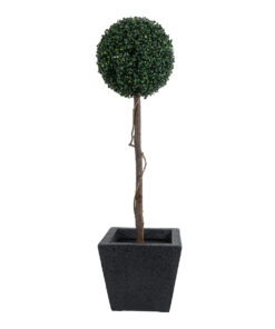 GloboStar® Artificial Garden KARRASPIO 20770 Επιδαπέδιο Πολυεστερικό Τσιμεντένιο Κασπώ Γλάστρα - Flower Pot Μαύρο Μ34 x Π34 x Υ30cm 15 20770 6