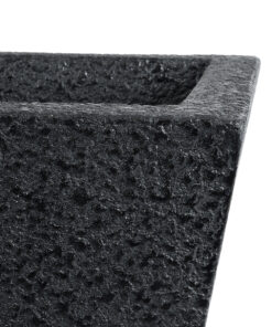 GloboStar® Artificial Garden KARRASPIO 20770 Επιδαπέδιο Πολυεστερικό Τσιμεντένιο Κασπώ Γλάστρα - Flower Pot Μαύρο Μ34 x Π34 x Υ30cm 16 20770 7