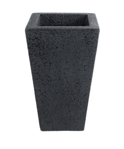 GloboStar® GloboStar® Artificial Garden MAYOR 20771 Επιδαπέδιο Πολυεστερικό Τσιμεντένιο Κασπώ Γλάστρα - Flower Pot Μαύρο Μ30 x Π30 x Υ50cm