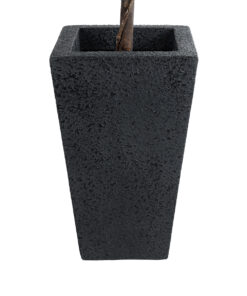 Alternative view of GloboStar® Artificial Garden MAYOR 20771 Επιδαπέδιο Πολυεστερικό Τσιμεντένιο Κασπώ Γλάστρα - Flower Pot Μαύρο Μ30 x Π30 x Υ50cm