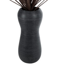 Alternative view of GloboStar® Artificial Garden BARRIO 20773 Επιδαπέδιο Πολυεστερικό Τσιμεντένιο Κασπώ Γλάστρα - Flower Pot Μαύρο Φ40 x Υ93cm