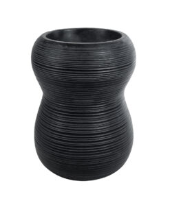 GloboStar® GloboStar® Artificial Garden BARRIO 20774 Επιδαπέδιο Πολυεστερικό Τσιμεντένιο Κασπώ Γλάστρα - Flower Pot Μαύρο Φ45 x Υ63cm