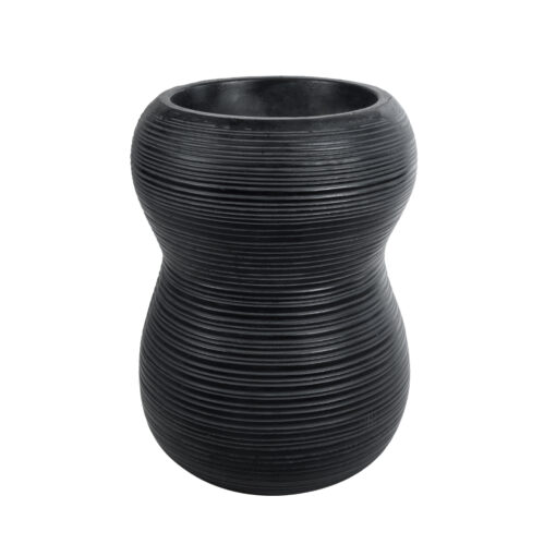 GloboStar® GloboStar® Artificial Garden BARRIO 20774 Επιδαπέδιο Πολυεστερικό Τσιμεντένιο Κασπώ Γλάστρα - Flower Pot Μαύρο Φ45 x Υ63cm