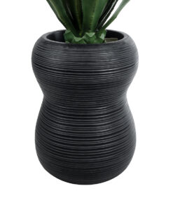 Alternative view of GloboStar® Artificial Garden BARRIO 20774 Επιδαπέδιο Πολυεστερικό Τσιμεντένιο Κασπώ Γλάστρα - Flower Pot Μαύρο Φ45 x Υ63cm