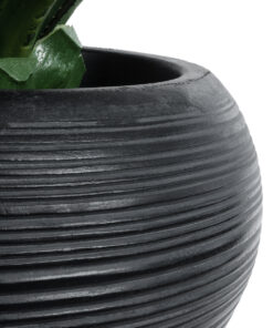 GloboStar® Artificial Garden BARRIO 20774 Επιδαπέδιο Πολυεστερικό Τσιμεντένιο Κασπώ Γλάστρα - Flower Pot Μαύρο Φ45 x Υ63cm 16 20774 7