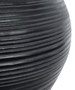 GloboStar® Artificial Garden BARRIO 20774 Επιδαπέδιο Πολυεστερικό Τσιμεντένιο Κασπώ Γλάστρα - Flower Pot Μαύρο Φ45 x Υ63cm 17 20774 8