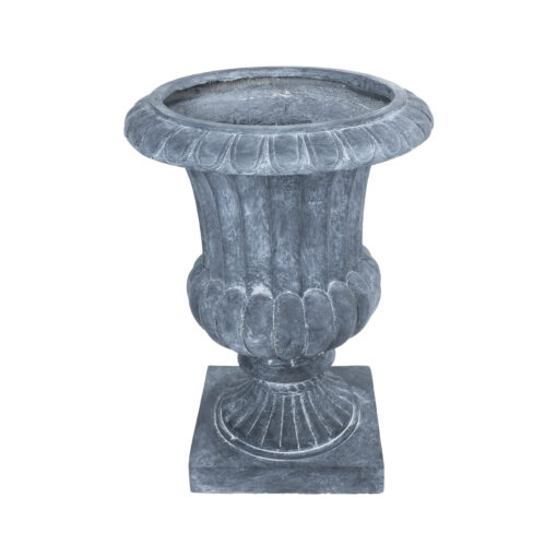 GloboStar® GloboStar® Artificial Garden ALCAZAR 20777 Επιδαπέδιο Πολυεστερικό Τσιμεντένιο Κασπώ Γλάστρα - Flower Pot Γκρι Φ51 x Υ71cm