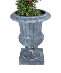 Alternative view of GloboStar® Artificial Garden ALCAZAR 20777 Επιδαπέδιο Πολυεστερικό Τσιμεντένιο Κασπώ Γλάστρα - Flower Pot Γκρι Φ51 x Υ71cm