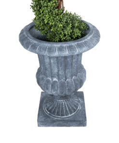 GloboStar® Artificial Garden ALCAZAR 20777 Επιδαπέδιο Πολυεστερικό Τσιμεντένιο Κασπώ Γλάστρα - Flower Pot Γκρι Φ51 x Υ71cm 14 20777 4