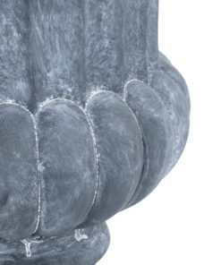 GloboStar® Artificial Garden ALCAZAR 20777 Επιδαπέδιο Πολυεστερικό Τσιμεντένιο Κασπώ Γλάστρα - Flower Pot Γκρι Φ51 x Υ71cm 18 20777 8