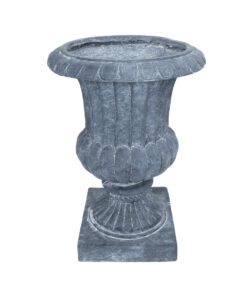 GloboStar® GloboStar® Artificial Garden ALCAZAR 20778 Επιδαπέδιο Πολυεστερικό Τσιμεντένιο Κασπώ Γλάστρα - Flower Pot Γκρι Φ38 x Υ51cm