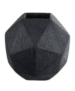 GloboStar® GloboStar® Artificial Garden CARNABY 20779 Επιδαπέδιο Πολυεστερικό Τσιμεντένιο Κασπώ Γλάστρα - Flower Pot Μαύρο Μ38 x Π38 x Υ38cm