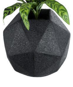 GloboStar® Artificial Garden CARNABY 20779 Επιδαπέδιο Πολυεστερικό Τσιμεντένιο Κασπώ Γλάστρα - Flower Pot Μαύρο Μ38 x Π38 x Υ38cm 13 20779 4