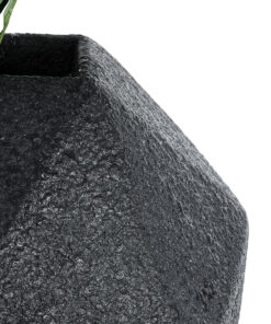 GloboStar® Artificial Garden CARNABY 20779 Επιδαπέδιο Πολυεστερικό Τσιμεντένιο Κασπώ Γλάστρα - Flower Pot Μαύρο Μ38 x Π38 x Υ38cm 16 20779 7