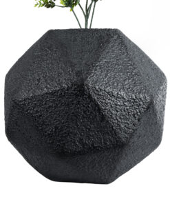 GloboStar® Artificial Garden CARNABY 20780 Επιδαπέδιο Πολυεστερικό Τσιμεντένιο Κασπώ Γλάστρα - Flower Pot Μαύρο Μ30 x Π30 x Υ30cm 14 20780 5