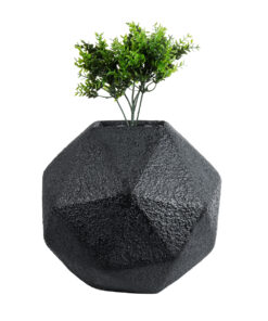 GloboStar® Artificial Garden CARNABY 20780 Επιδαπέδιο Πολυεστερικό Τσιμεντένιο Κασπώ Γλάστρα - Flower Pot Μαύρο Μ30 x Π30 x Υ30cm 15 20780 6