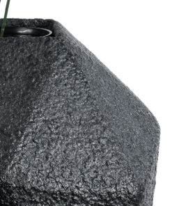 GloboStar® Artificial Garden CARNABY 20780 Επιδαπέδιο Πολυεστερικό Τσιμεντένιο Κασπώ Γλάστρα - Flower Pot Μαύρο Μ30 x Π30 x Υ30cm 16 20780 7