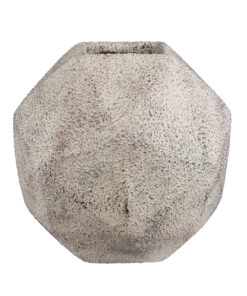 GloboStar® GloboStar® Artificial Garden BOROUGH 20781 Επιδαπέδιο Πολυεστερικό Τσιμεντένιο Κασπώ Γλάστρα - Flower Pot Λευκό με Μπεζ Μ38 x Π38 x Υ38cm